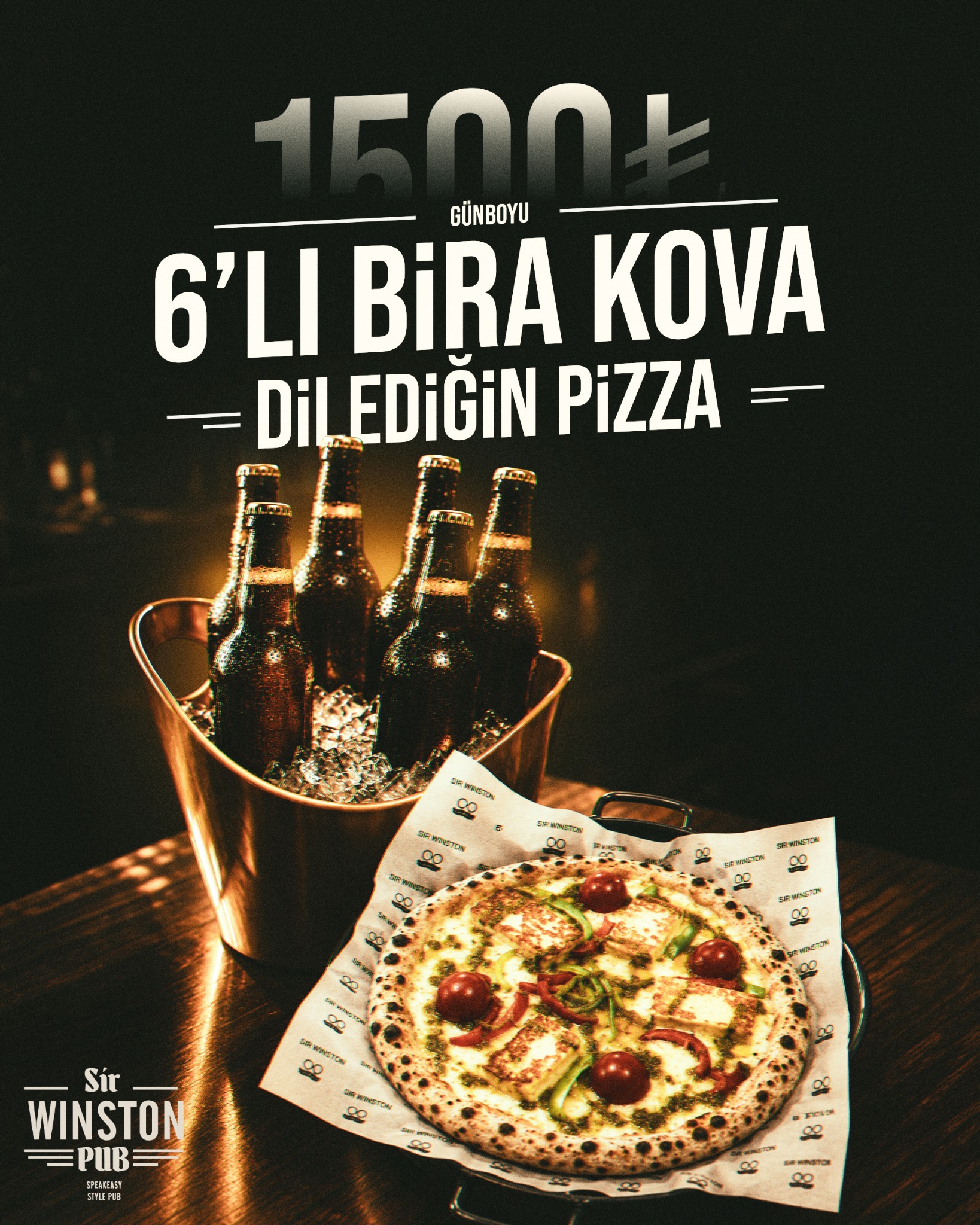 Pizza & bira kovası